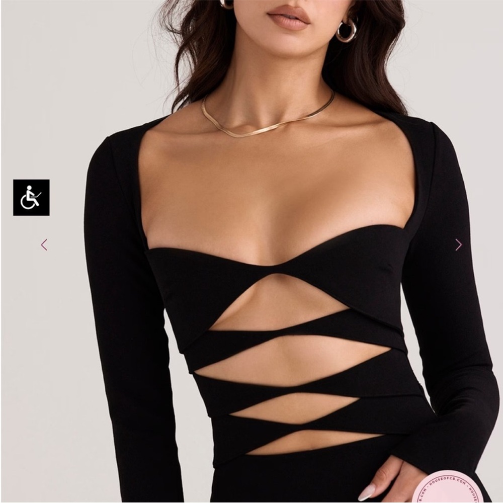 House of CB Black Cut-Out Mini Dress